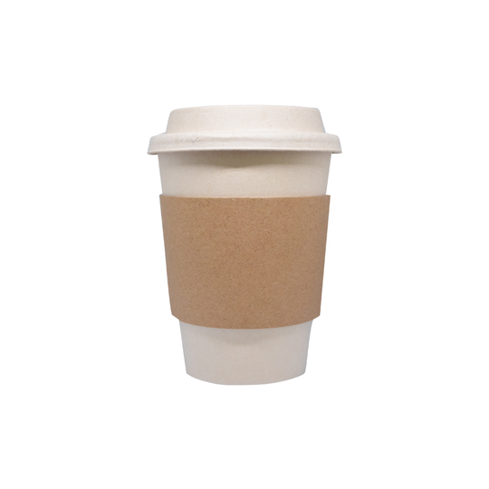 Econtainer CS01 Kraft Paper Cup Sleeve Compostable and Eco-friendly Food Packaging [100 pcs.]