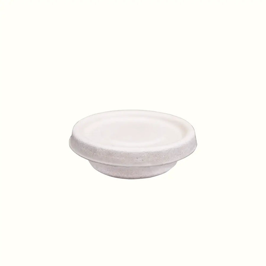 Econtainer F050 1oz (with Lid) Sugarcane Bagasse Sauce Cup Compostable and Eco-friendly Food Packaging [50 pcs.]