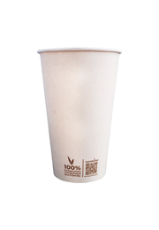 Econtainer C008 16oz Sugarcane Bagasse Cold Cup with Small Print Compostable and Eco-friendly Food Packaging [50 pcs.]