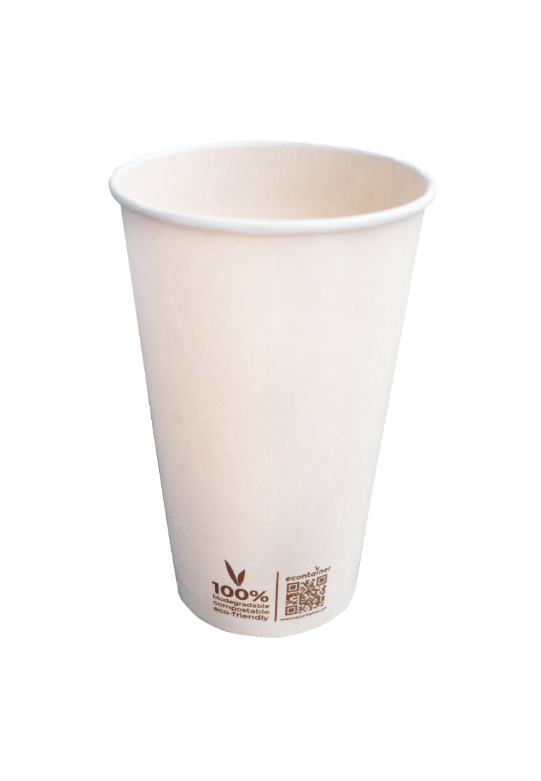 Econtainer C008 16oz Sugarcane Bagasse Cold Cup with Small Print Compostable and Eco-friendly Food Packaging [50 pcs.]