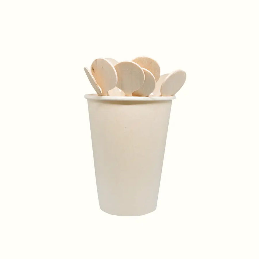 Econtainer WS01 Wooden Stirrer with Round Top Compostable and Eco-friendly Food Packaging [100 pcs.]