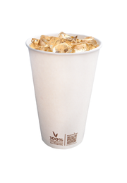 Econtainer C008 16oz Sugarcane Bagasse Cold Cup with Small Print Compostable and Eco-friendly Food Packaging [50 pcs.]