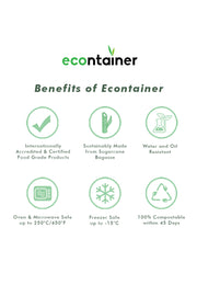 Econtainer C007-3 12oz Sugarcane Bagasse Coffee Cup with Small Print Compostable and Eco-friendly Food Packaging [50 pcs.]