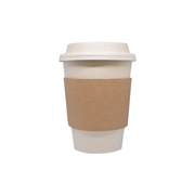 Econtainer CS01 Kraft Paper Cup Sleeve Compostable and Eco-friendly Food Packaging [50 pcs.]