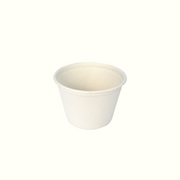 Econtainer L048 4oz Sugarcane Bagasse Sauce Cup Compostable and Eco-friendly Food Packaging [50 pcs.]