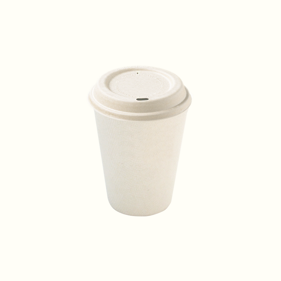 Econtainer L051 9oz Sugarcane Bagasse Coffee Cup Compostable and Eco-friendly Food Packaging [50 pcs.]