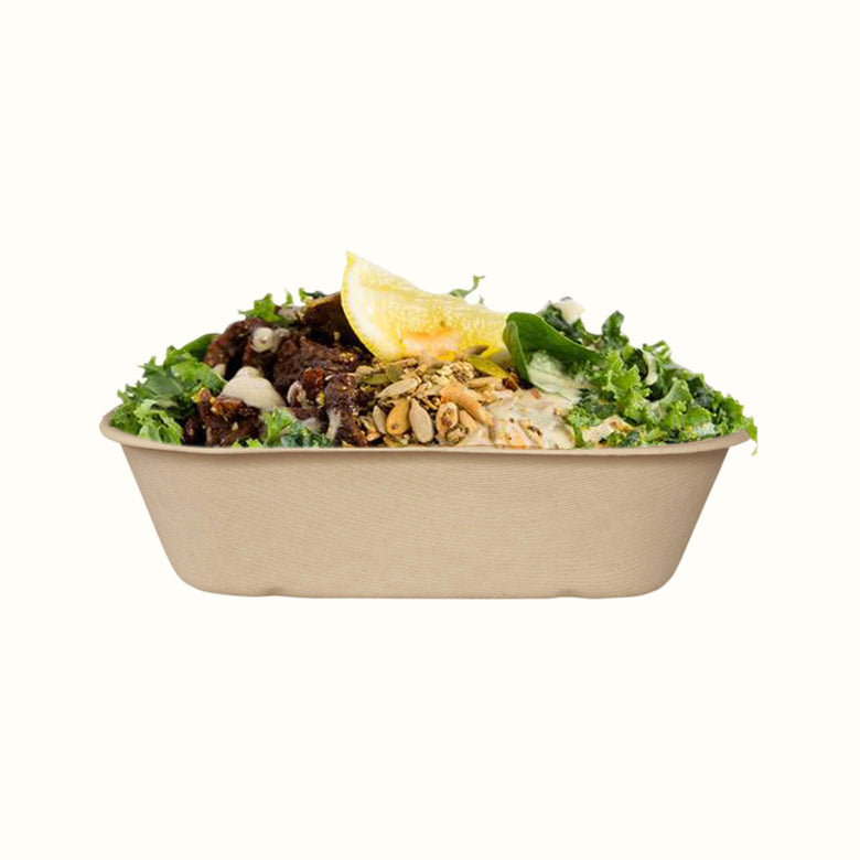 Rectangle 2-Compartment Food Tray 600ml | Econtainer Philippines