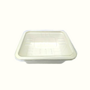 Econtainer T711 710ml Sugarcane Bagasse Square Tray Compostable and Eco-friendly Food Packaging [50 pcs.]