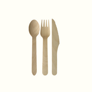 Econtainer U500 Birchwood Cutlery Set Compostable and Eco-friendly [50 pcs.]
