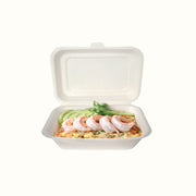 Econtainer B001 600ml  Sugarcane Bagasse Take-out box Compostable and Eco-friendly Food Packaging [50 pcs.]
