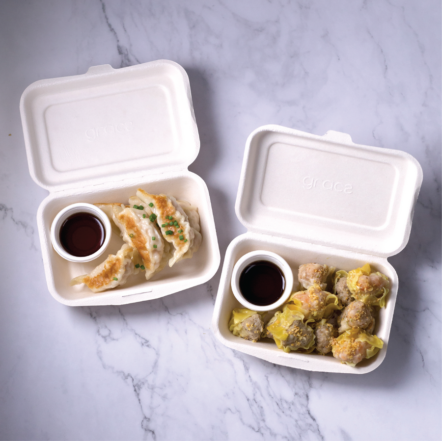 biodegradable take-out box 450ml with food